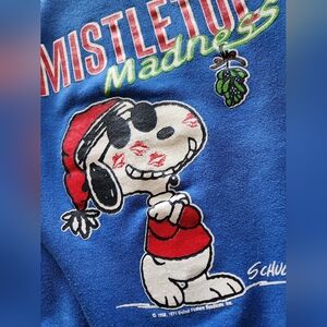 80s Vintage Snoopy Peanuts Sweatshirt M/L Christmas Ugly Sweater Holiday